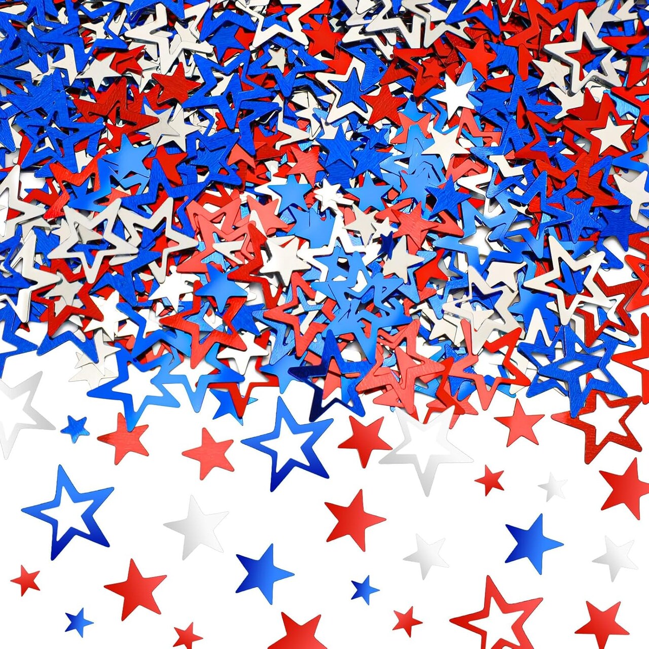 Red White Blue Confetti, Patriotic Twinkle Stars Table Confetti Independence Day Decorations 4th of July Party Sprinkles Foil Sequins Table Centerpiece for Independence Day Supplies